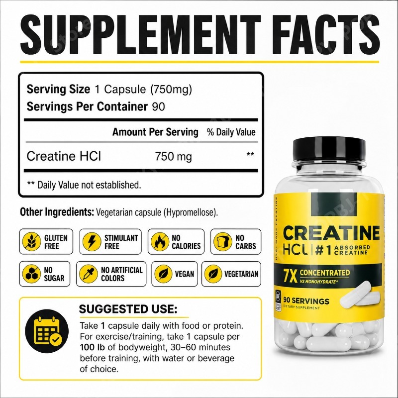 Kreatin HCl 750mg 90 Kapsül Fi - Creatine Hcl Capsule incelemesi ve fiyatı